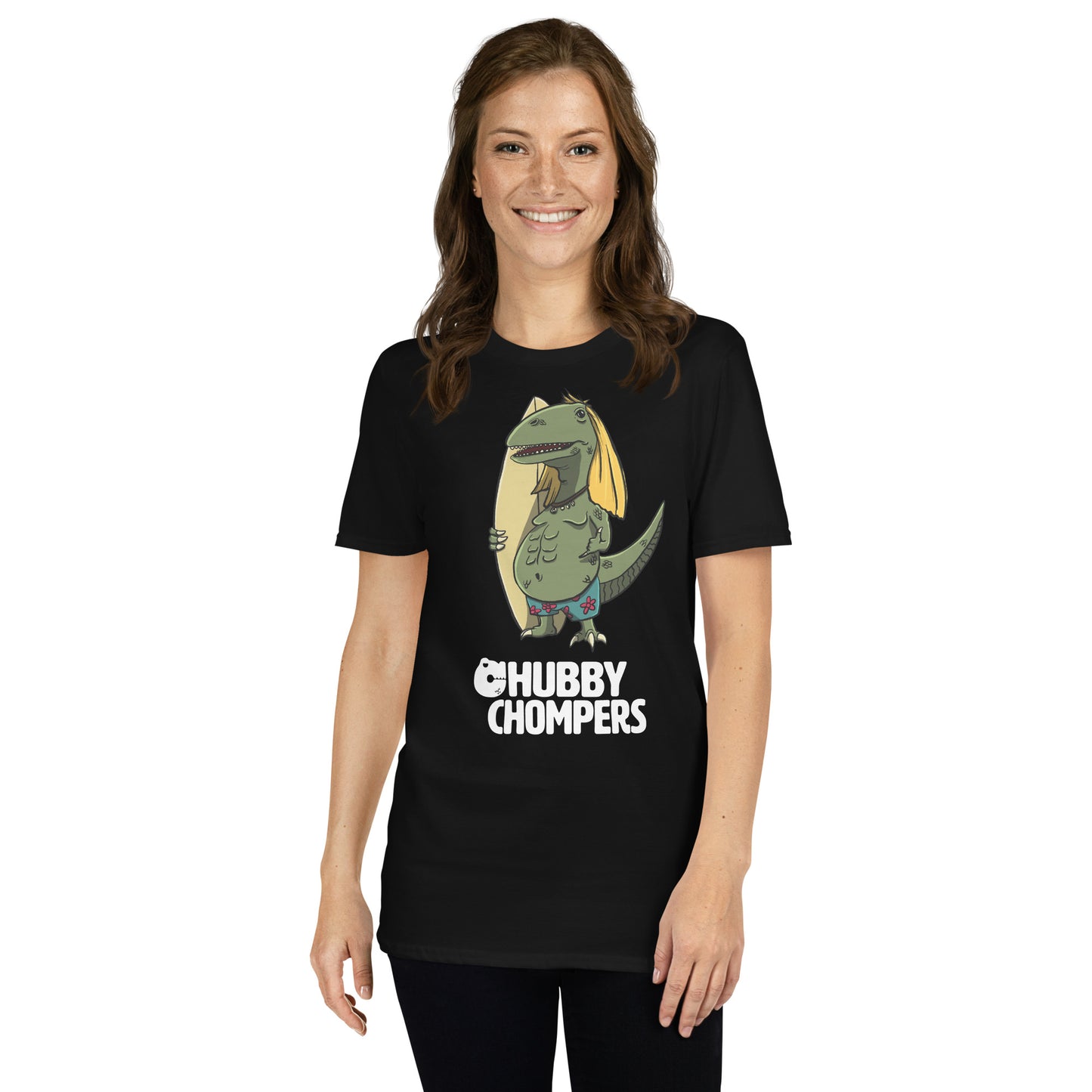 Prehistoric Wave Rider camiseta unisex de manga corta con estampado frontal