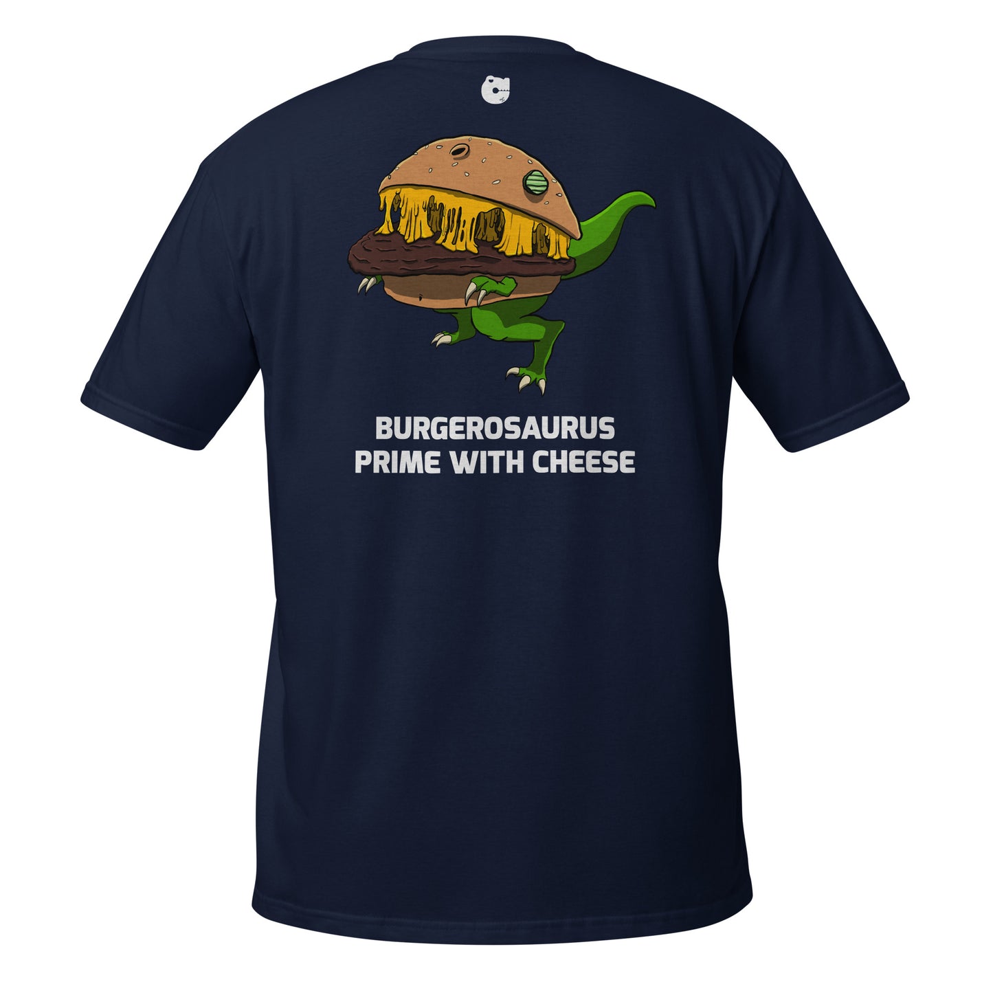 Burgerosaurus Prime Camiseta unisex de manga corta con estampado en la espalda