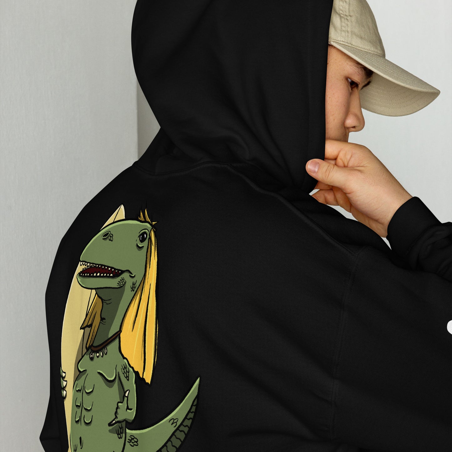 Sudadera con capucha unisex Jinete de olas prehistóricas