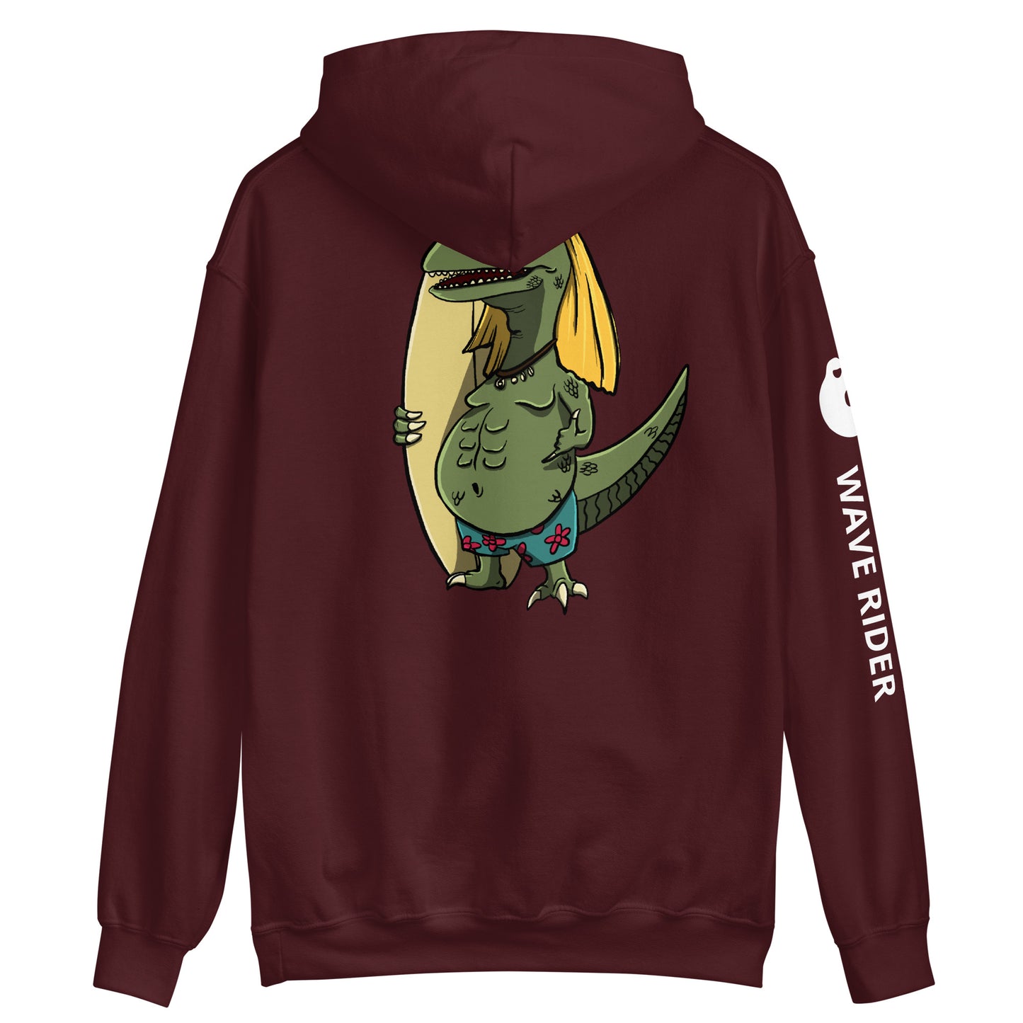 Sudadera con capucha unisex Jinete de olas prehistóricas