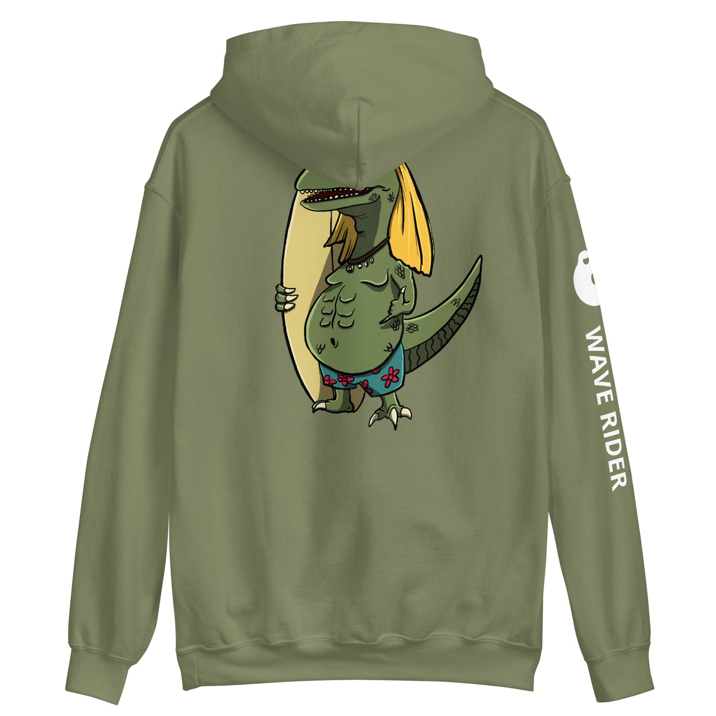 Sudadera con capucha unisex Jinete de olas prehistóricas