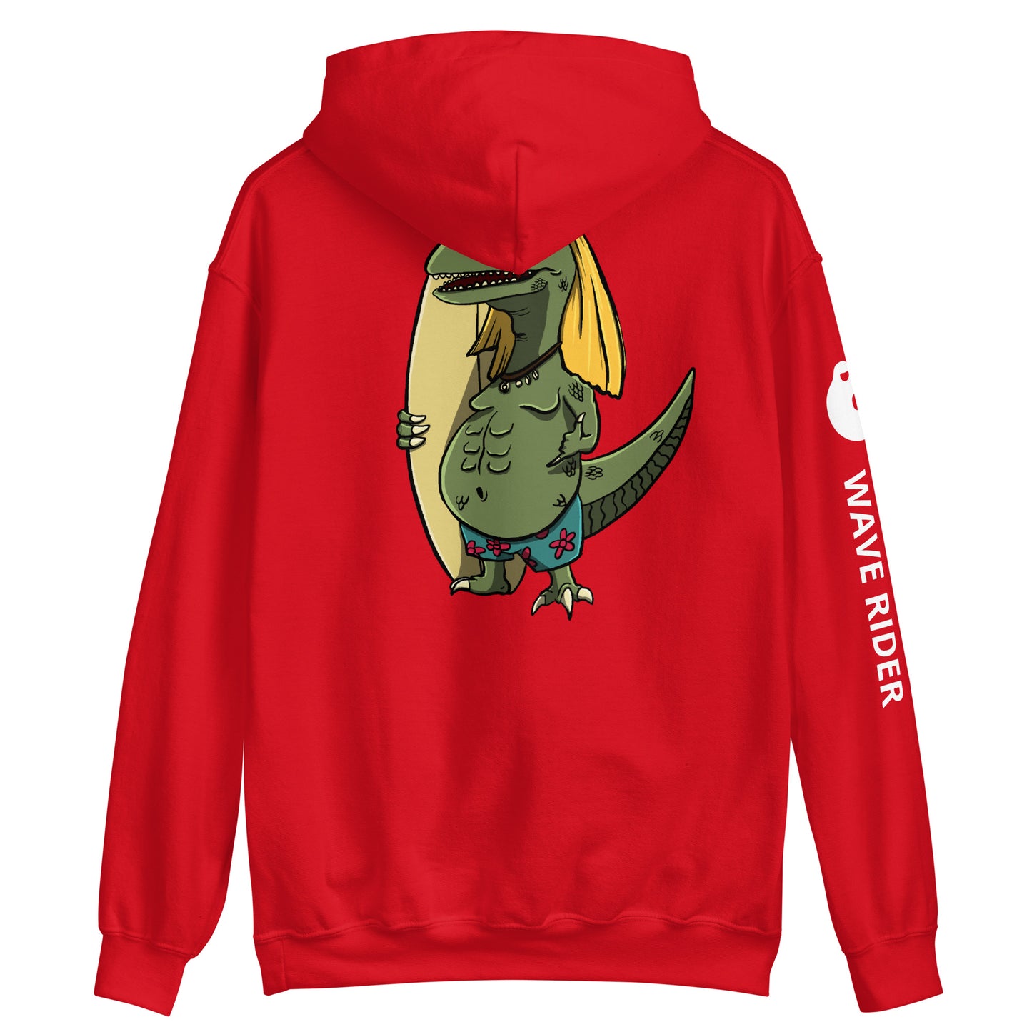 Sudadera con capucha unisex Jinete de olas prehistóricas